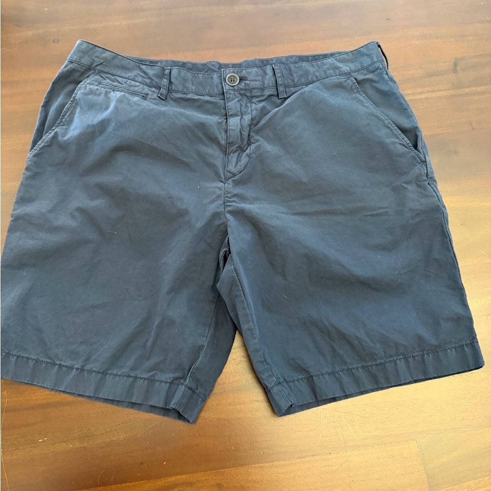 Burberry Flat Front Chino Shorts Indigo